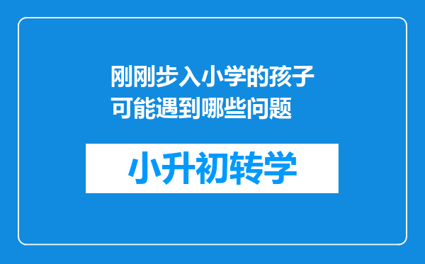 刚刚步入小学的孩子可能遇到哪些问题