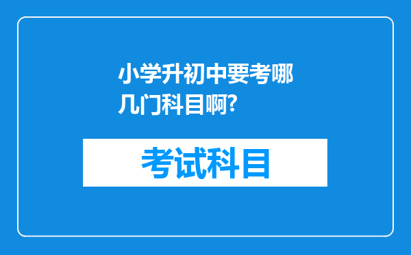 小学升初中要考哪几门科目啊?