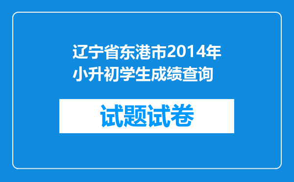 辽宁省东港市2014年小升初学生成绩查询