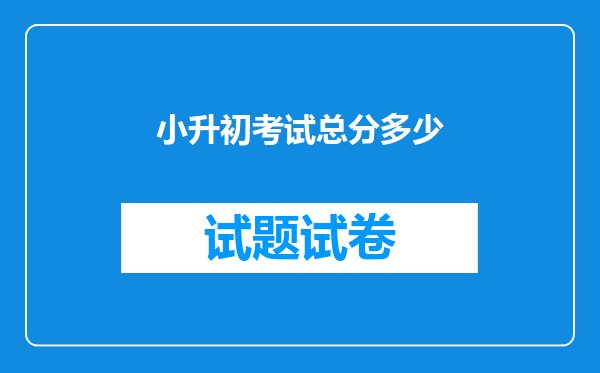 小升初考试总分多少