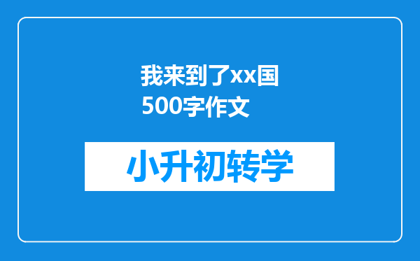 我来到了xx国500字作文