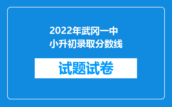 2022年武冈一中小升初录取分数线