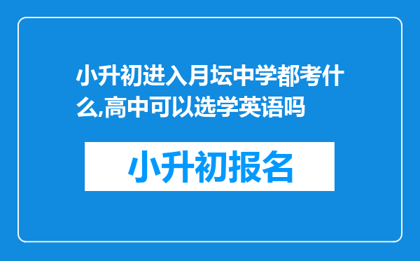 小升初进入月坛中学都考什么,高中可以选学英语吗