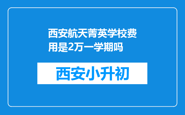 西安航天菁英学校费用是2万一学期吗