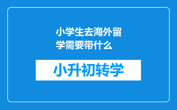 小学生去海外留学需要带什么