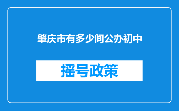 肇庆市有多少间公办初中