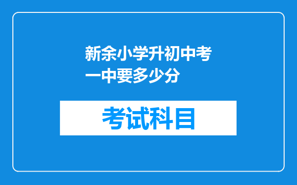 新余小学升初中考一中要多少分