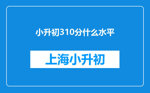 小升初310分什么水平