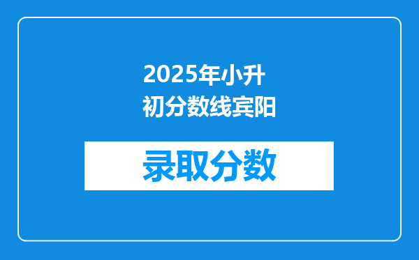 2025年小升初分数线宾阳