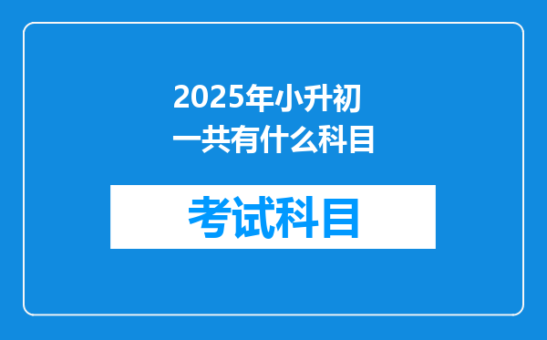 2025年小升初一共有什么科目