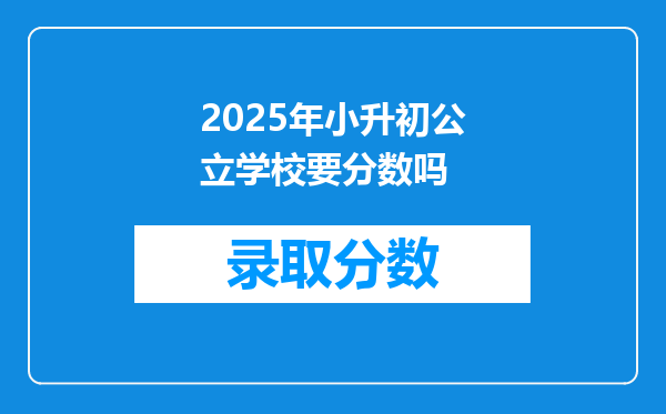 2025年小升初公立学校要分数吗