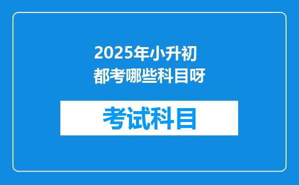 2025年小升初都考哪些科目呀