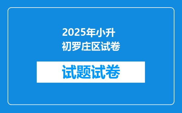 2025年小升初罗庄区试卷