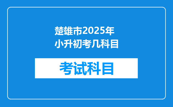 楚雄市2025年小升初考几科目