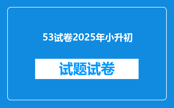 53试卷2025年小升初