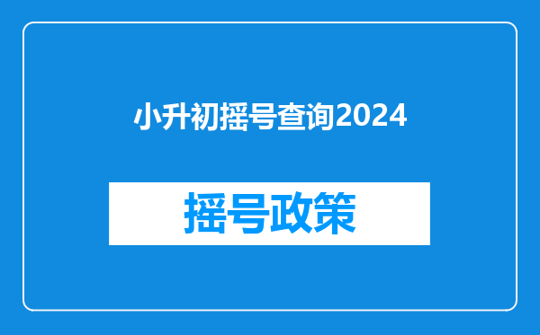 小升初摇号查询2024