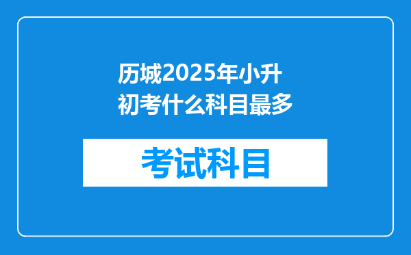 历城2025年小升初考什么科目最多