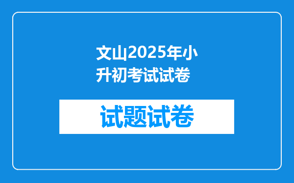 文山2025年小升初考试试卷