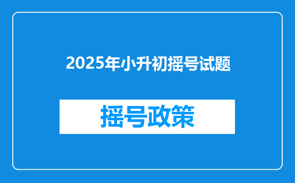 2025年小升初摇号试题