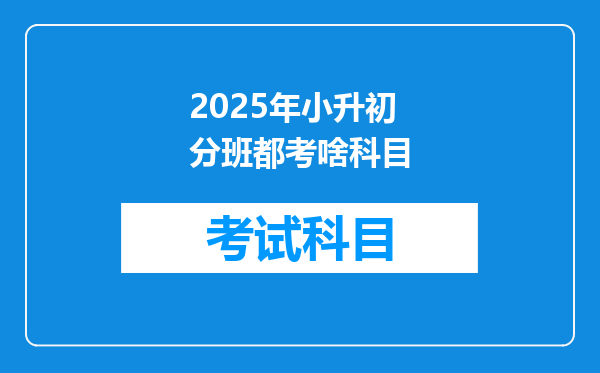 2025年小升初分班都考啥科目