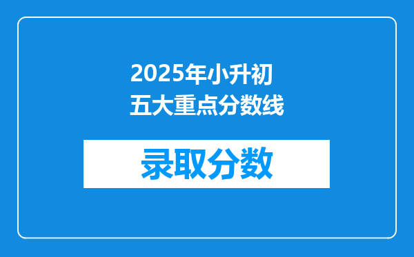 2025年小升初五大重点分数线