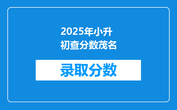 2025年小升初查分数茂名