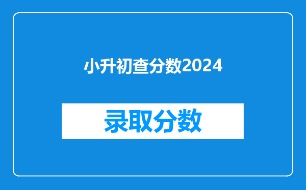 小升初查分数2024