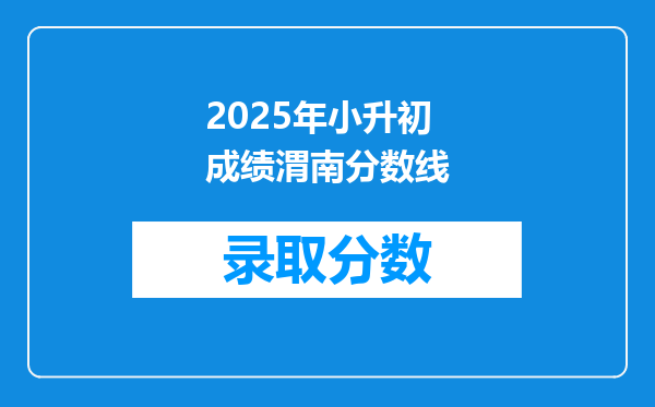 2025年小升初成绩渭南分数线