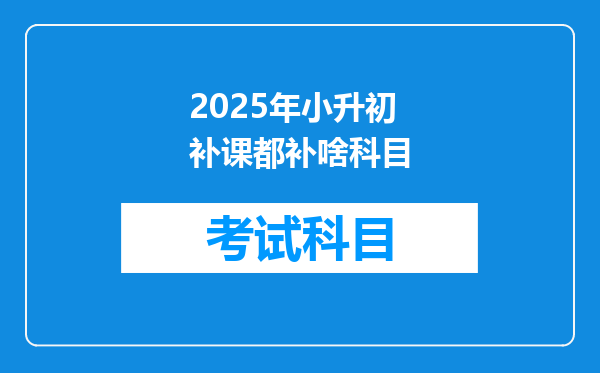 2025年小升初补课都补啥科目