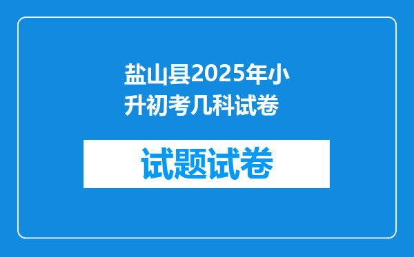 盐山县2025年小升初考几科试卷