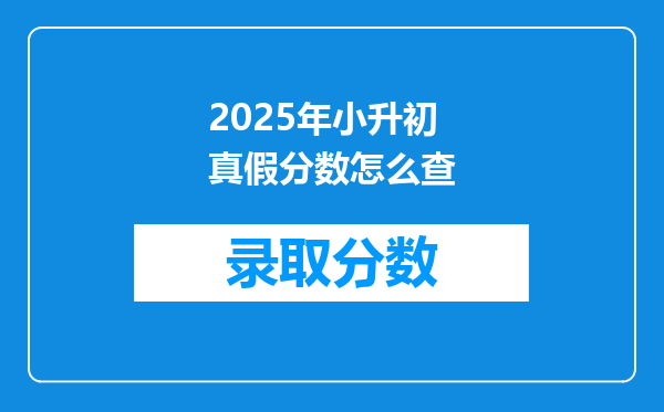 2025年小升初真假分数怎么查