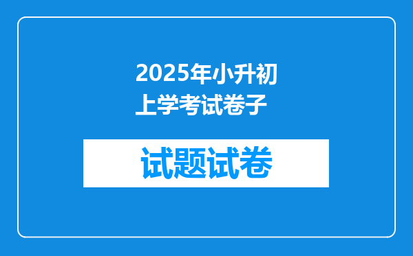 2025年小升初上学考试卷子