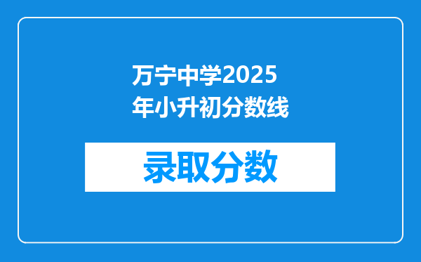 万宁中学2025年小升初分数线