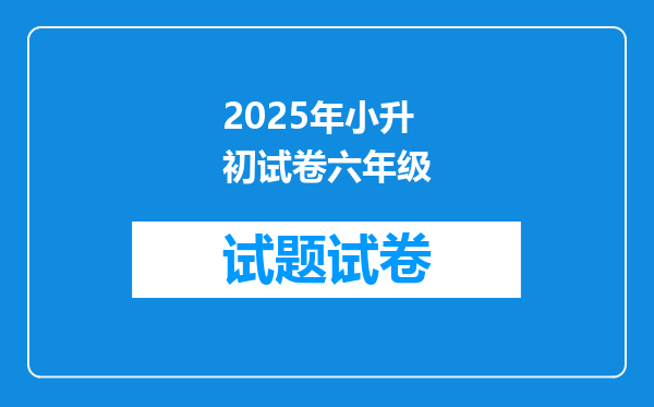 2025年小升初试卷六年级