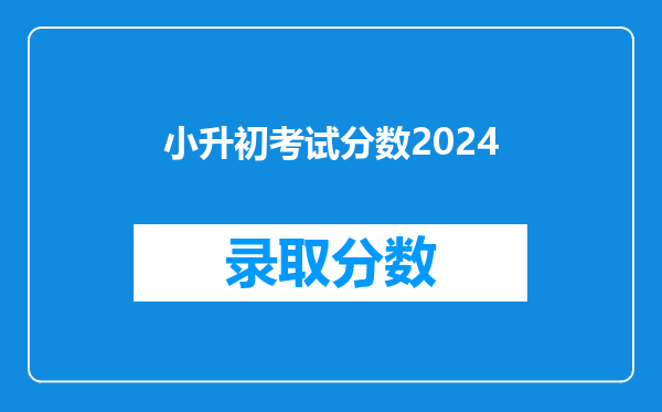 小升初考试分数2024