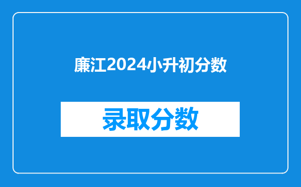 廉江2024小升初分数