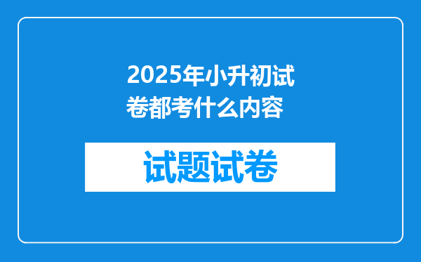 2025年小升初试卷都考什么内容