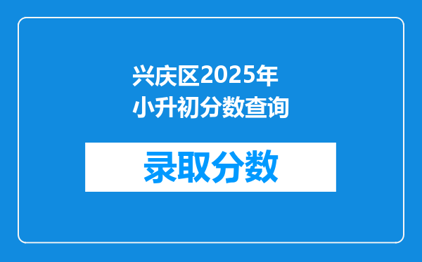 兴庆区2025年小升初分数查询