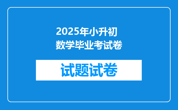 2025年小升初数学毕业考试卷