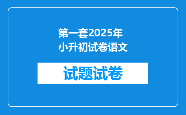 第一套2025年小升初试卷语文