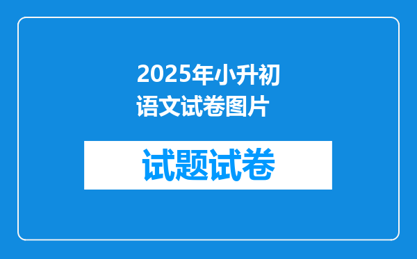 2025年小升初语文试卷图片