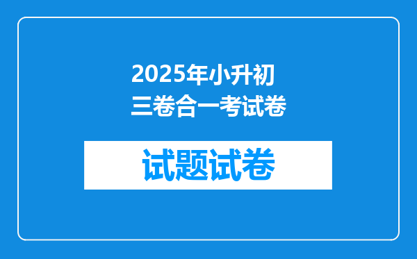 2025年小升初三卷合一考试卷