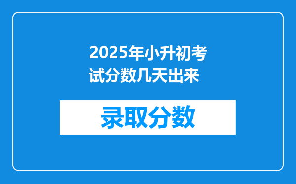 2025年小升初考试分数几天出来