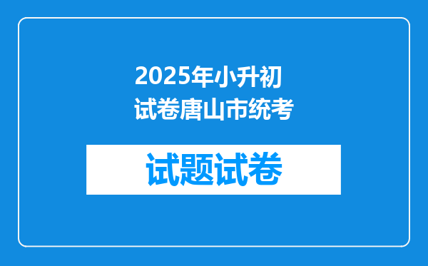 2025年小升初试卷唐山市统考