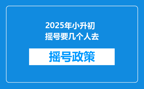 2025年小升初摇号要几个人去