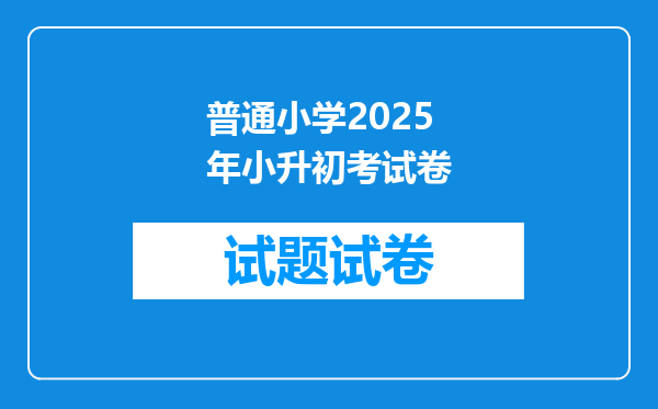 普通小学2025年小升初考试卷