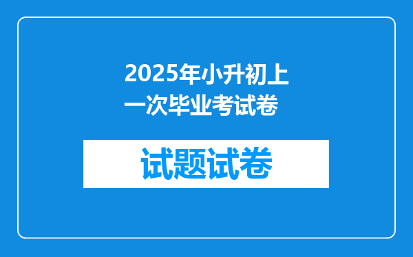 2025年小升初上一次毕业考试卷