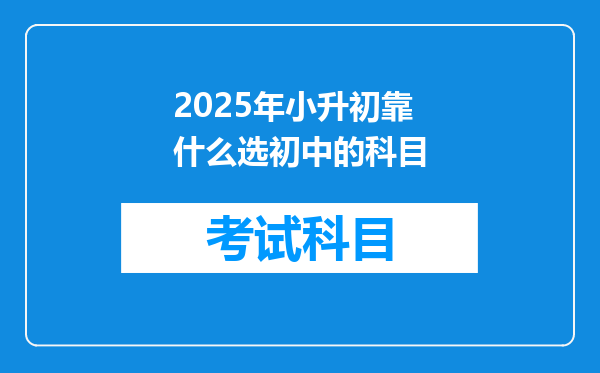 2025年小升初靠什么选初中的科目