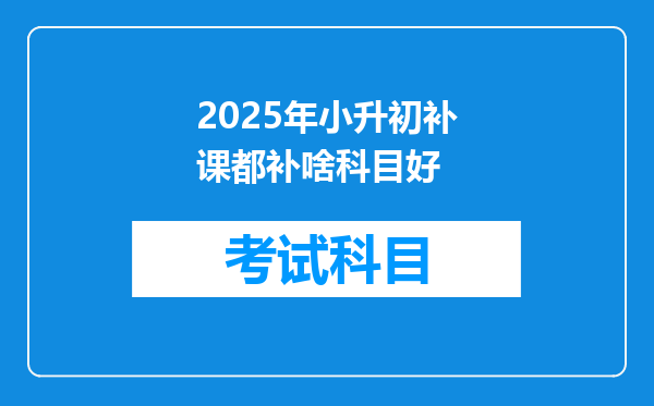 2025年小升初补课都补啥科目好