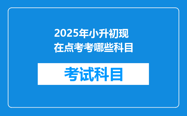 2025年小升初现在点考考哪些科目